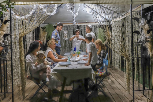 Shabbat dinner table
